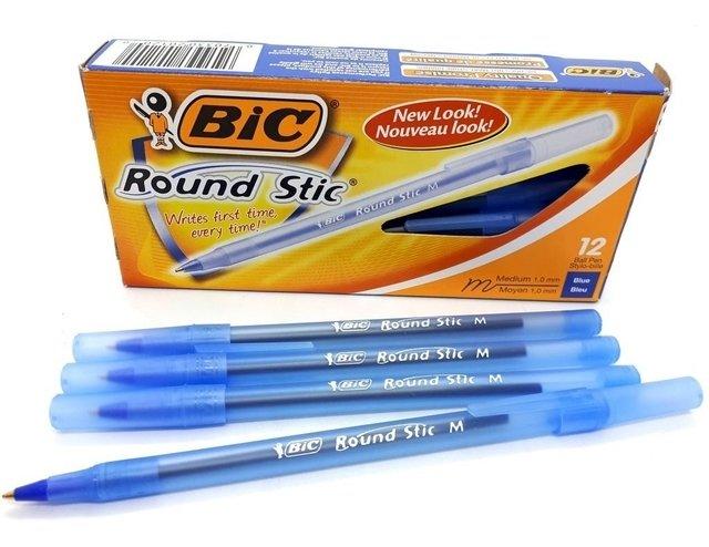 BIC BIROMES X12 BIC AZUL ROUND STIC CAJA