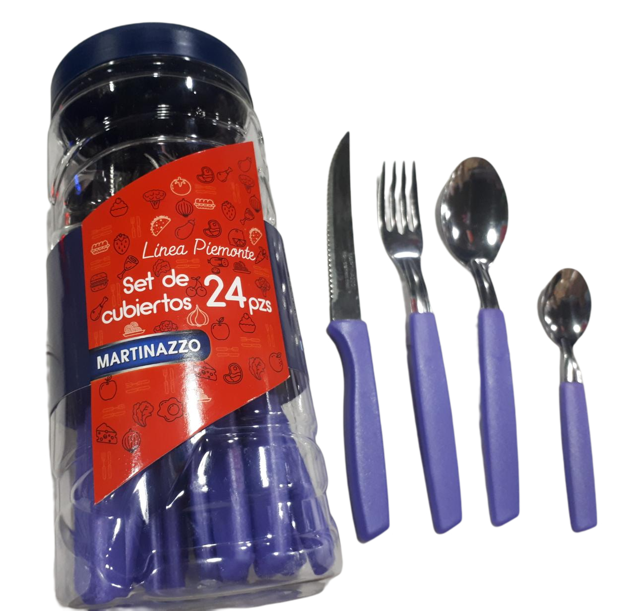 SIENA SET X24 E/FRASCO LILA MARTINAZZO       M205410 CUBIERTOS