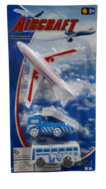 SB.AVIONES A FRICCION 50278 +2 VEHICULOS E/BL 15X28CM