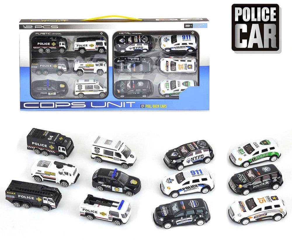 KK AUTOS POLICIAS X12U E/CAJA SD22853   METAL/PLASTICO CAMIONETAS A/FRICCION