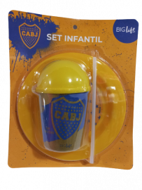 ORI.SET INFANTILES BOCA JUNIORS E/BL BSETINBOCA PLATOS + VASO SORBITOS
