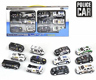 KK AUTOS POLICIAS X12U E/CAJA SD22853   METAL/PLASTICO CAMIONETAS A/FRICCION